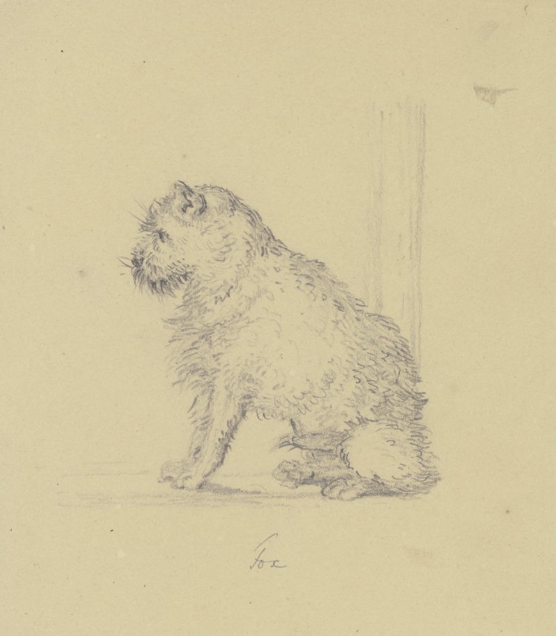 Sitzender Foxterrier nach links by Фердинанд Фелльнер — digital art print download