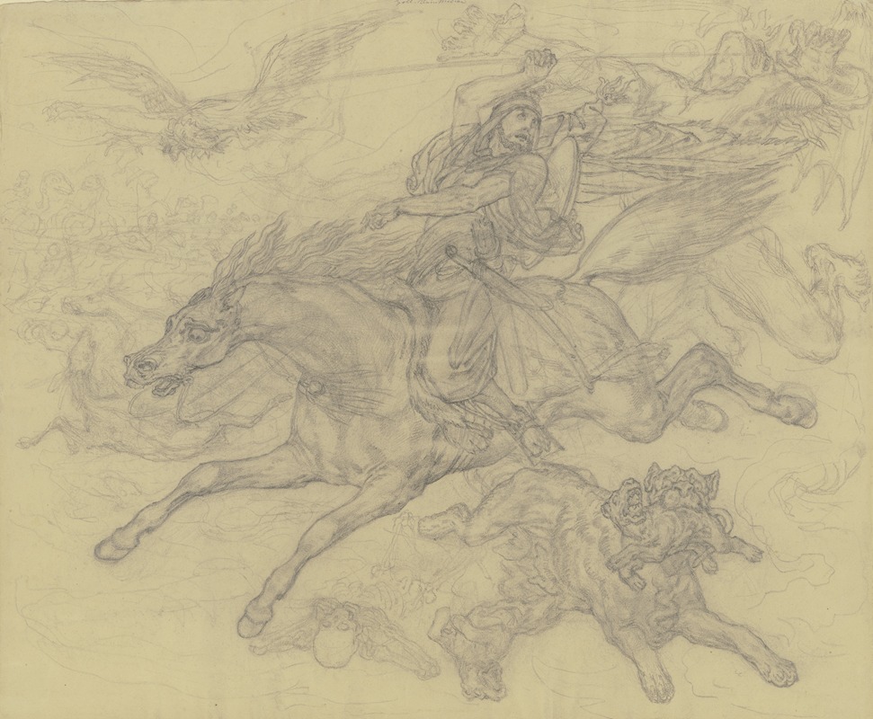 The wild hunt by Фердинанд Фелльнер — digital art print download