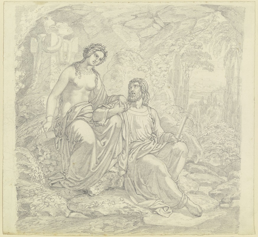 Ulysses and Calypso by Фердинанд Фелльнер — digital art print download