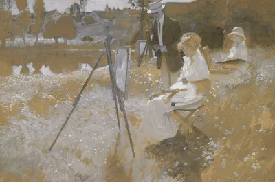 Stopping in front of Alameda Golden's large canvas he gazed uncomfortably on what she had wrought there by Frank Craig,…