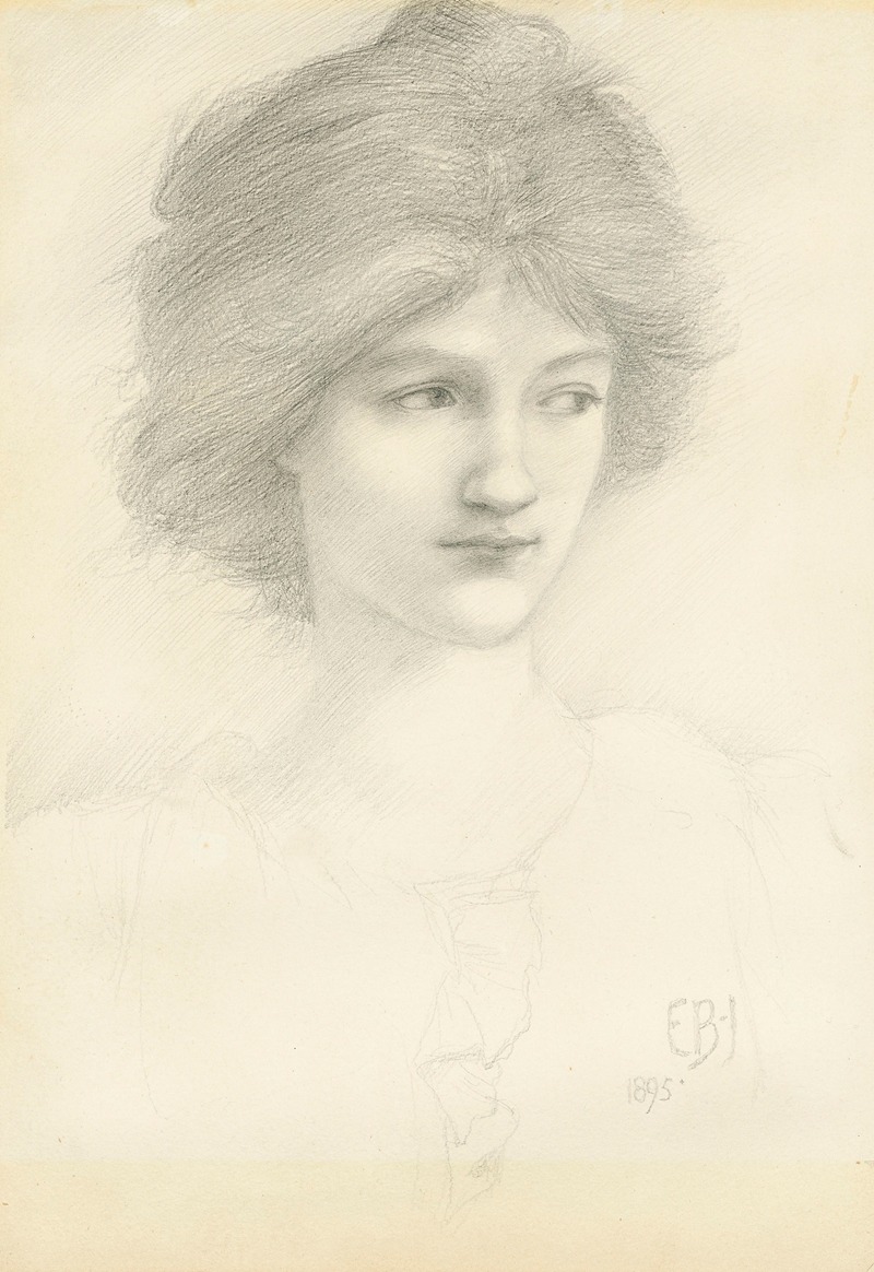 Head study for 'The Sirens' by Sir Edward Coley Burne-Jones, 1895 — digital art print download
