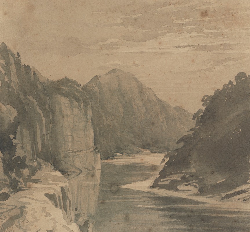 Hawks Crag, Buller River by moonlight by Уильям Маршалл Купер, 1873 — digital art print download