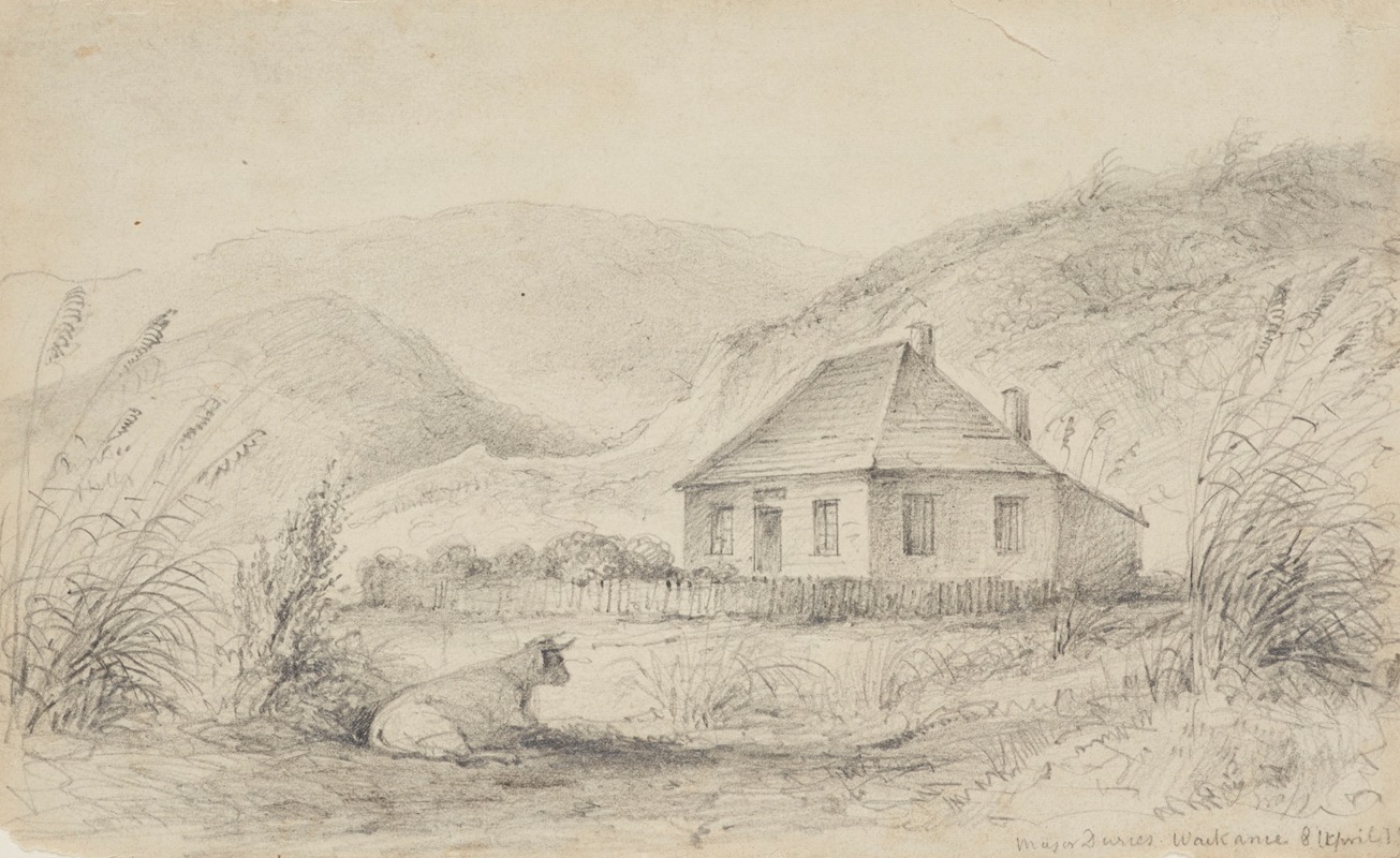 Major Durie's, Waikanae by William Swainson, 1840 — digital art print download