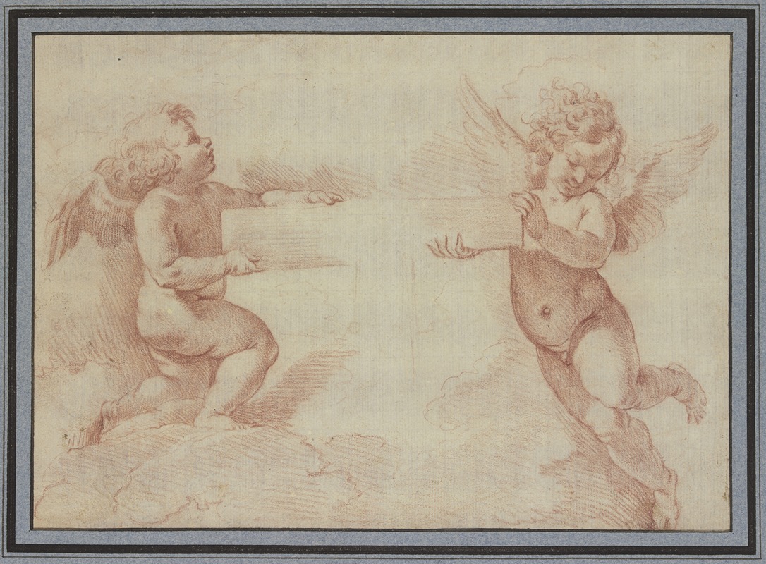 Zwei Engel, die ein Kreuz halten — Francesco Albani