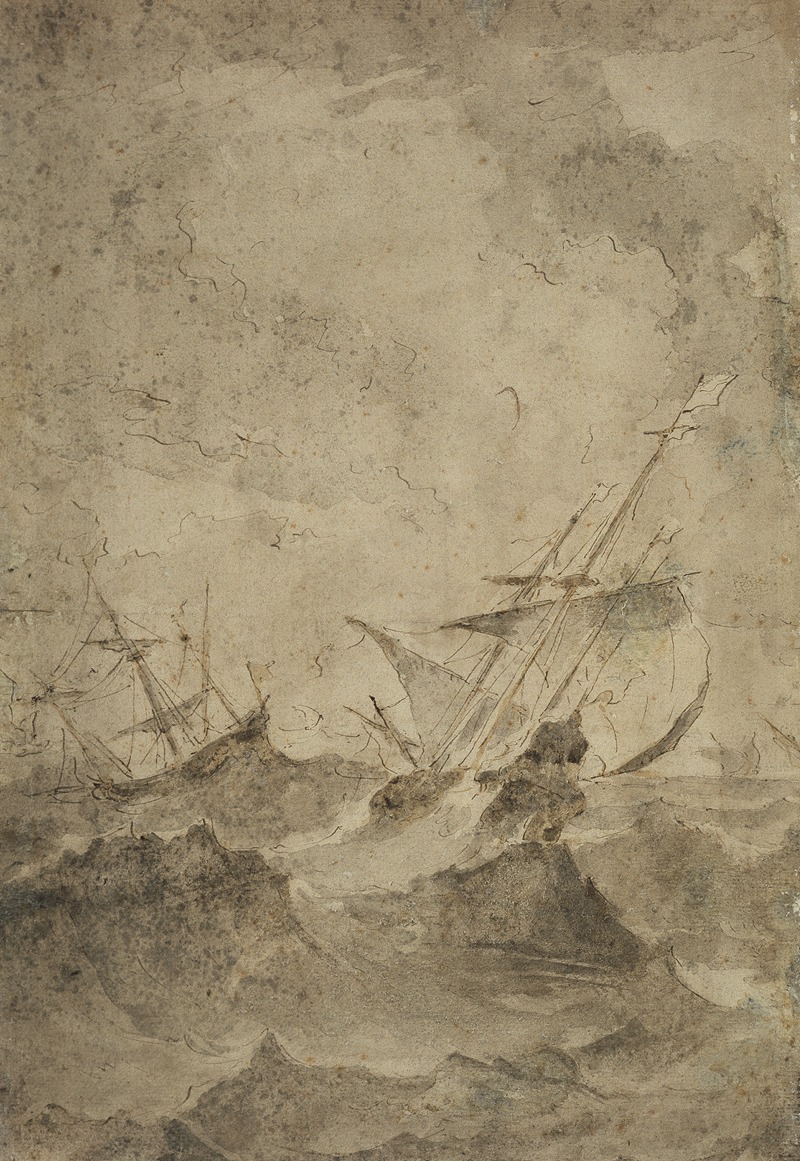 Zwei Segelboote auf stürmischer See — Франческо Гуарди