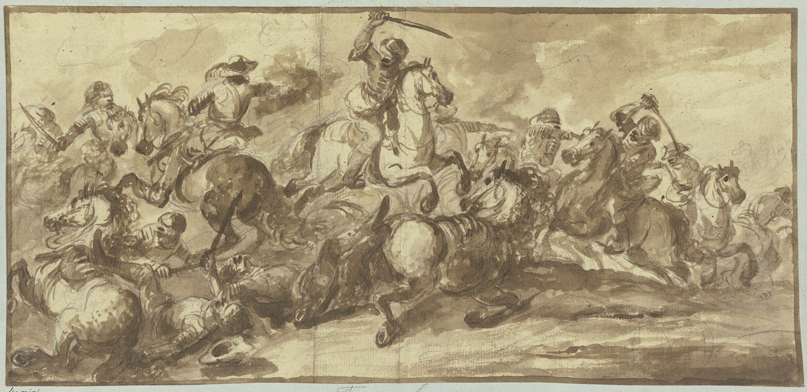 Riders' battle with the Turks by Франческо Симонини — digital art print download