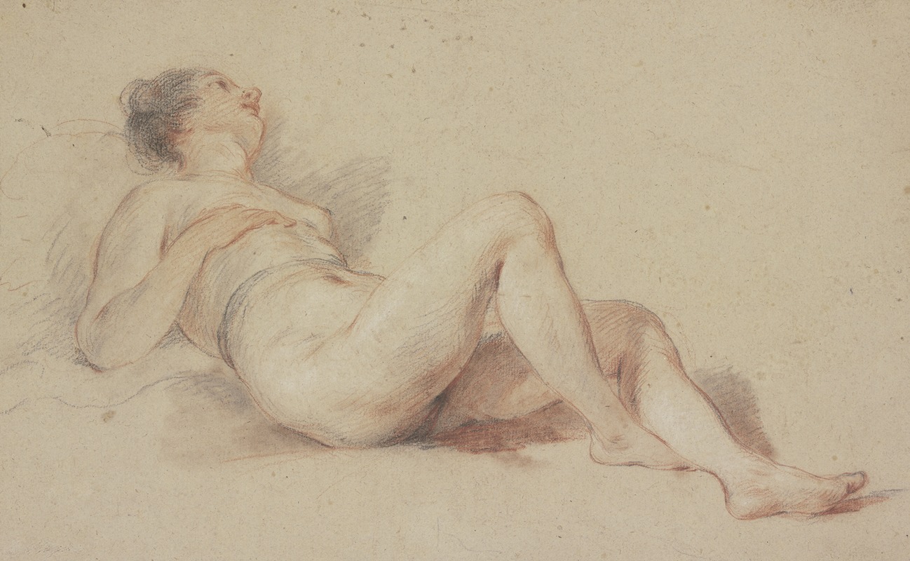 Reclining female nude by François Le Moyne — digital art print download