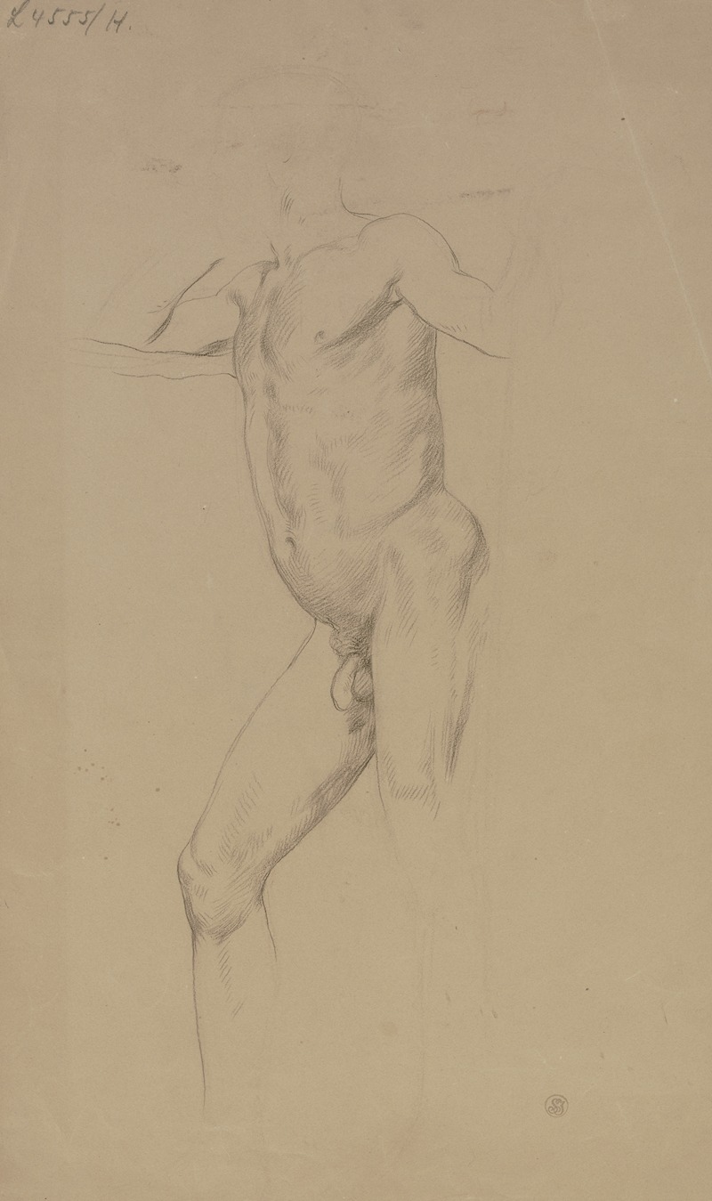 Standing male nude by Фредерик Лейтон — digital art print download