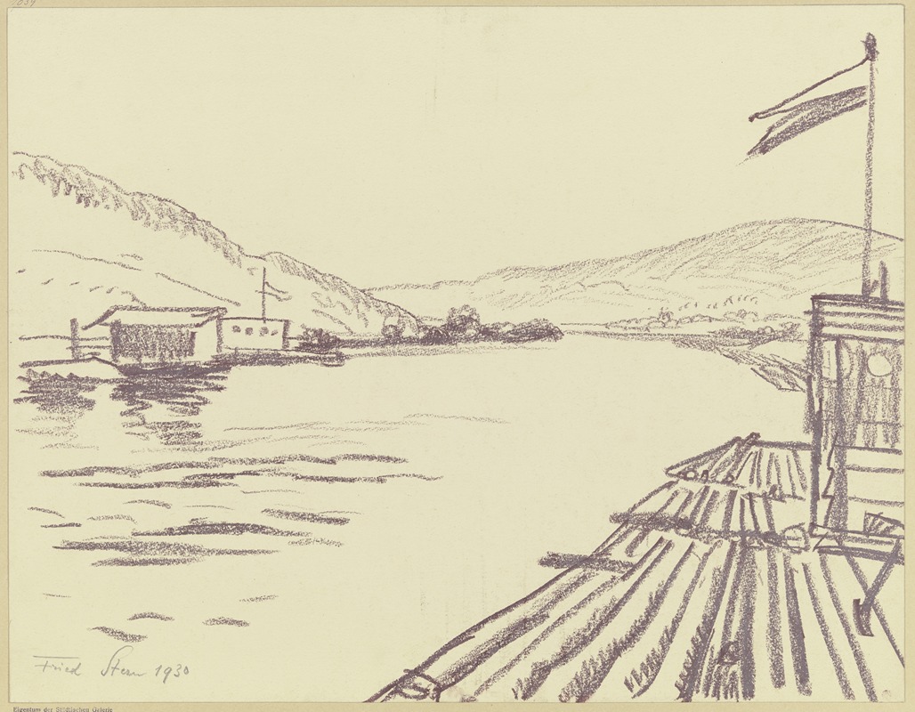 Raft near Gemünden on the Main — Fried Stern