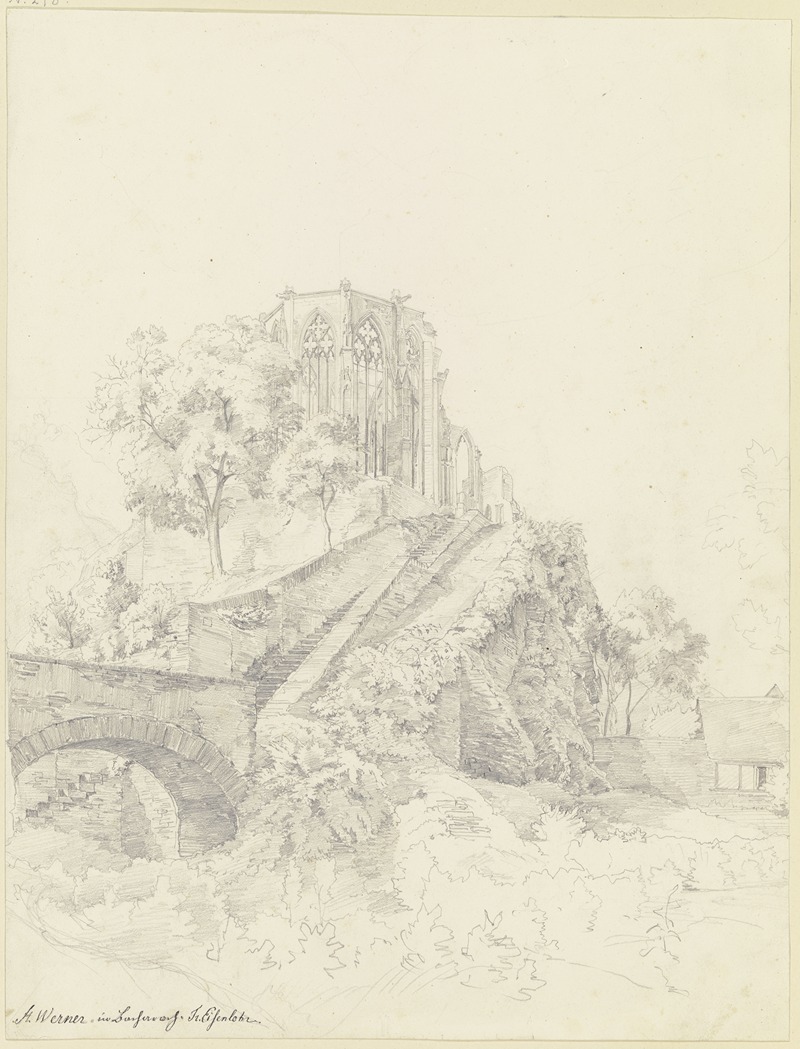 Die Wernerkapelle in Bacharach by Friedrich Eisenlohr — digital art print download