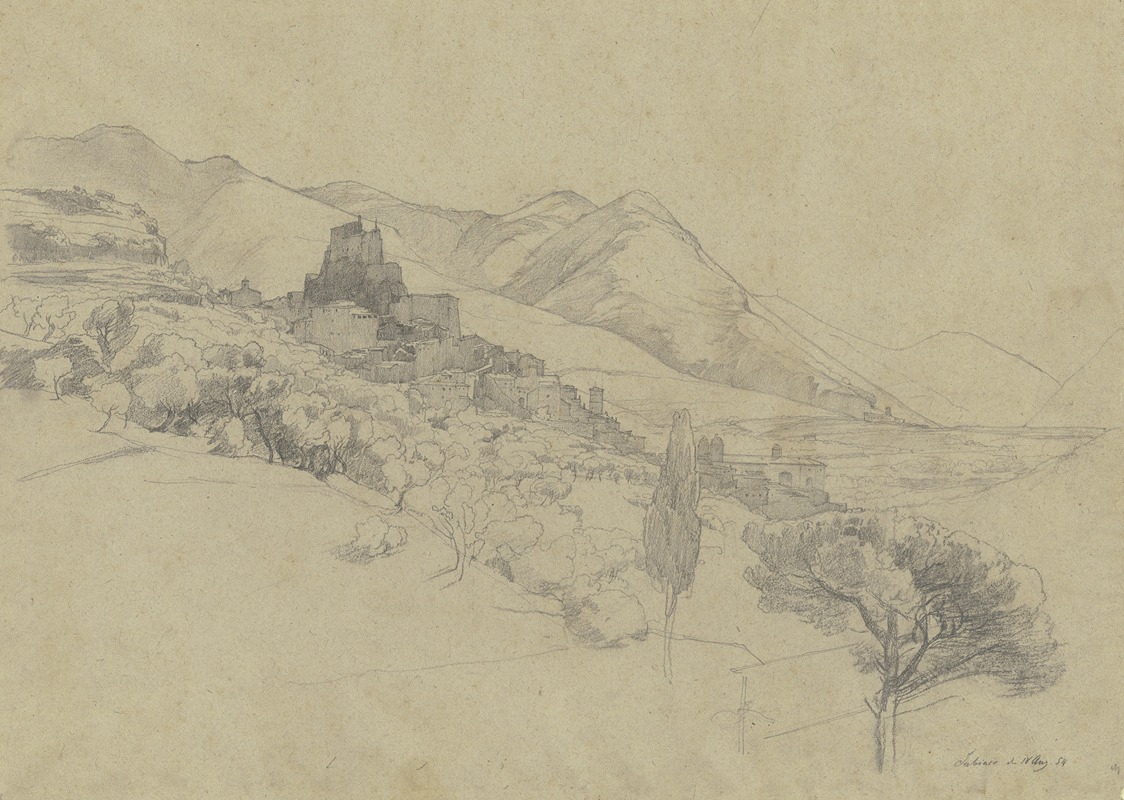 View on Subiaco by Фридрих Карл Хаусманн, 1854 — digital art print download