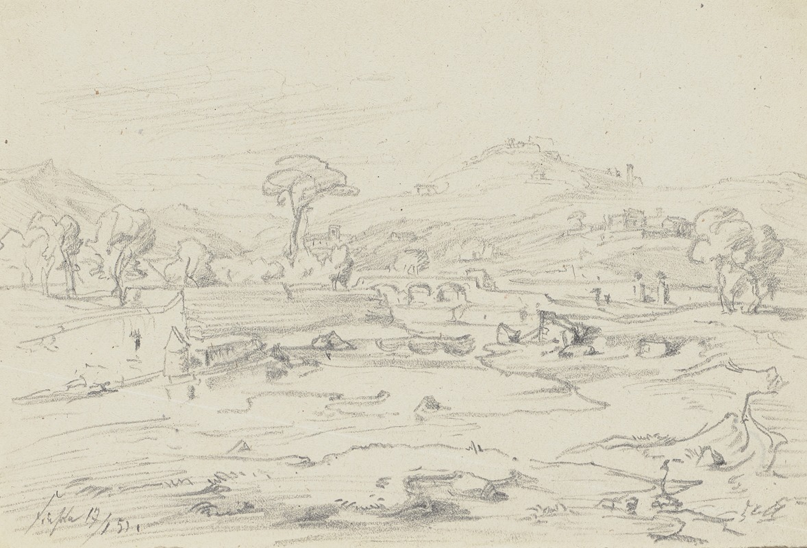 Landscape near Fiesole — Friedrich Metz