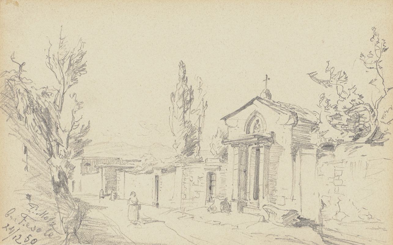 Near Fiesole by Friedrich Metz, 1850 — digital art print download