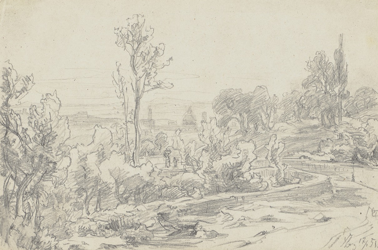 Near Florence by Friedrich Metz, 1851 — digital art print download