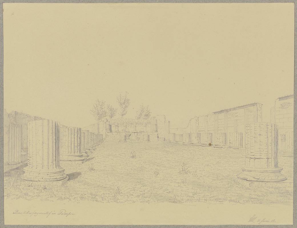 Die sogenannte Basilika in Pompeji by Friedrich Wilhelm Ludwig, 1851 — digital art print download