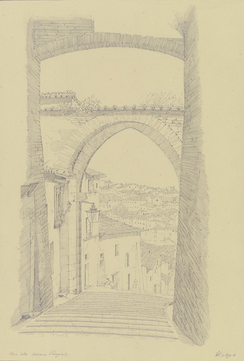 Die Via Appia in Perugia by Friedrich Wilhelm Ludwig, 1851 — digital art print download