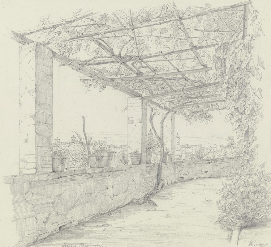 Laubengang der Casa Zanetti in Perugia — Friedrich Wilhelm Ludwig