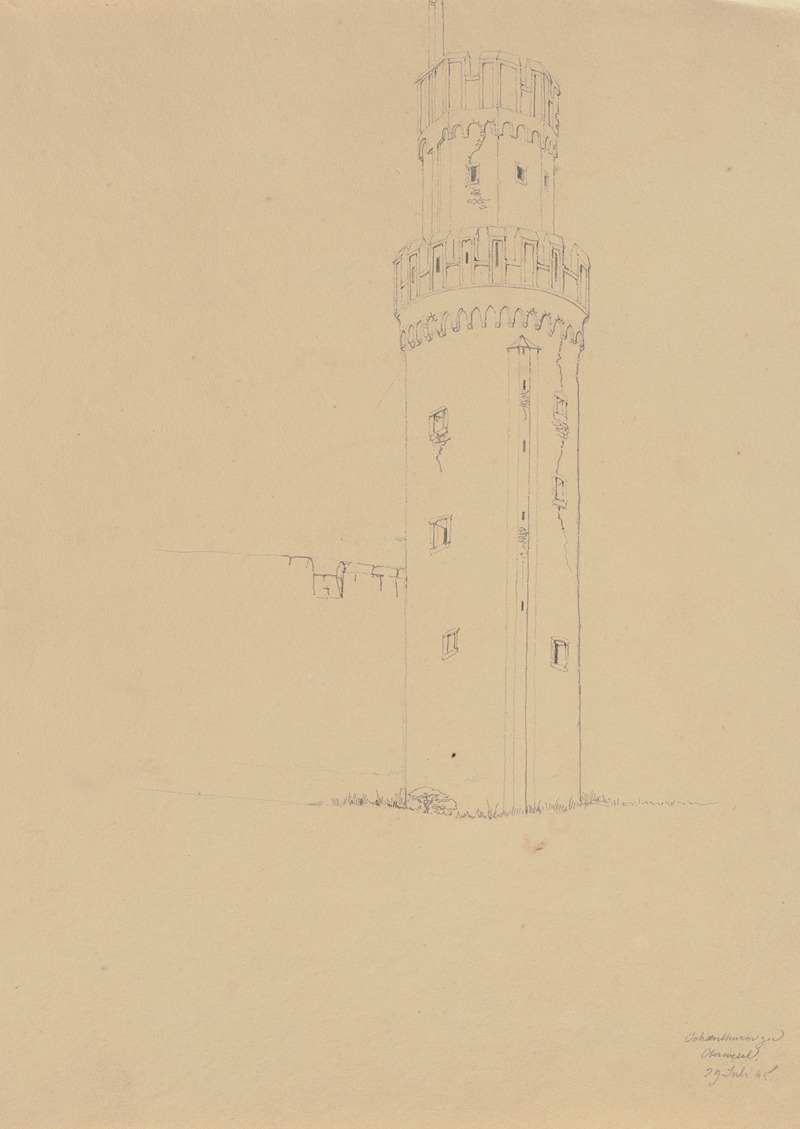 Ochsenturm zu Oberwesel by Friedrich Wilhelm Ludwig, 1845 — digital art print download