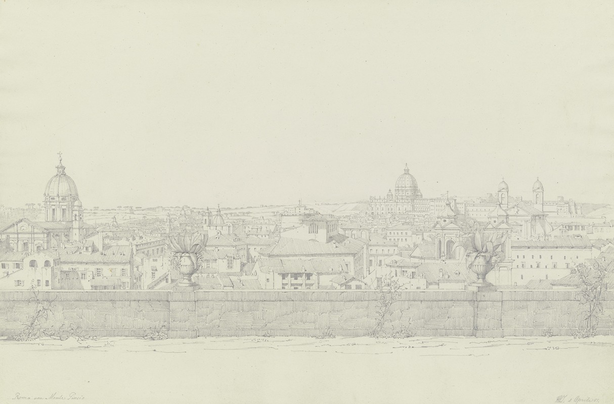 Rom vom Monte Pincio aus gesehen — Friedrich Wilhelm Ludwig