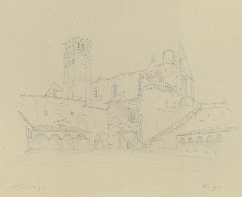 S. Francesco in Assisi by Friedrich Wilhelm Ludwig, 1851 — digital art print download