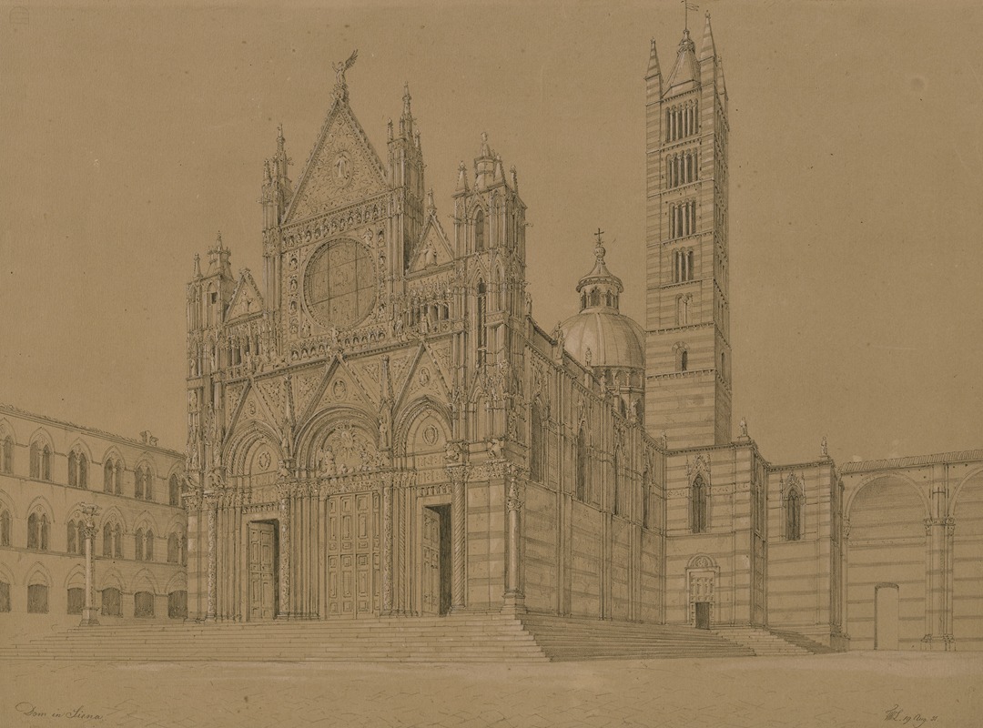 S. Maria Assunta in Siena by Friedrich Wilhelm Ludwig, 1851 — digital art print download