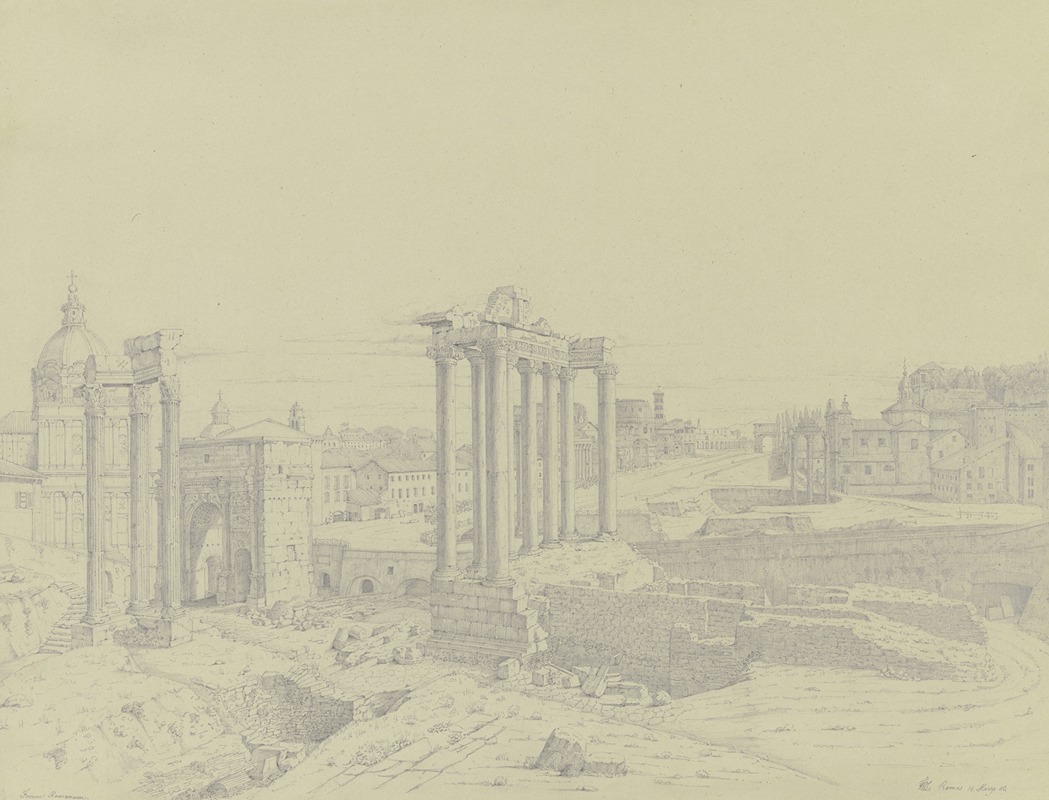 The Forum Romanum by Friedrich Wilhelm Ludwig, 1851 — digital art print download