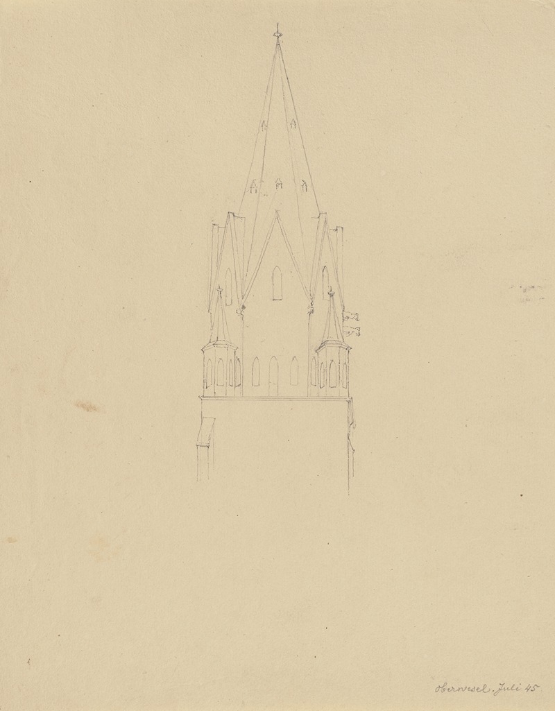 Tower in Oberursel by Friedrich Wilhelm Ludwig, 1845 — digital art print download