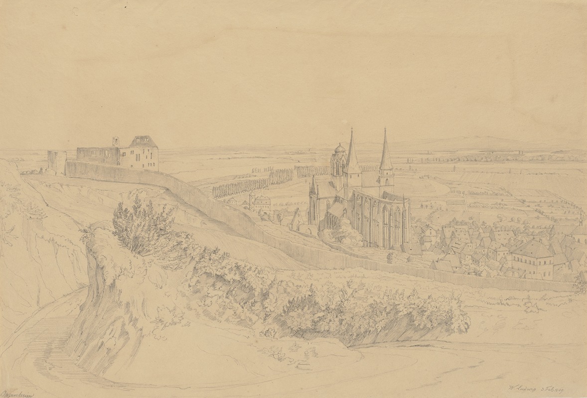 View on Oppenheim by Friedrich Wilhelm Ludwig, 1849 — digital art print download