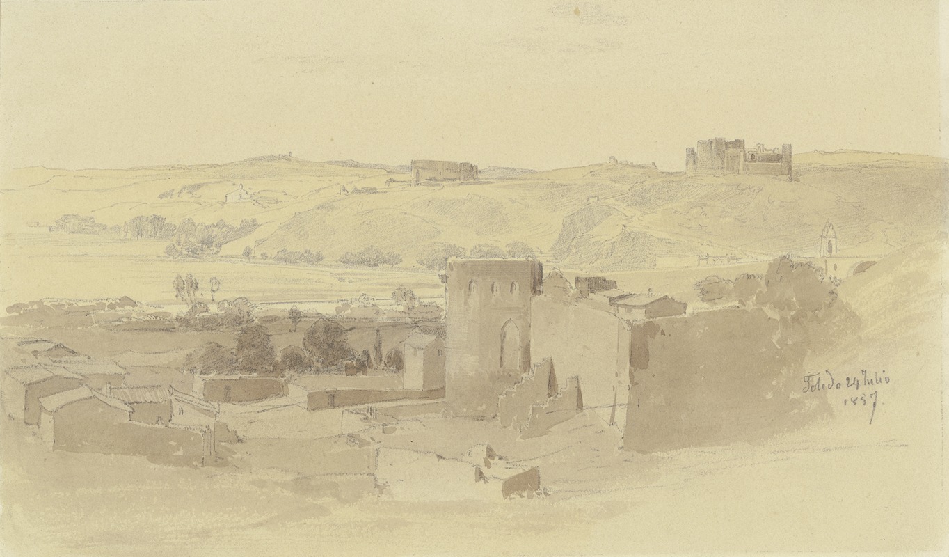 Building ensemble near Toledo by Фриц Бамбергер, 1857 — digital art print download