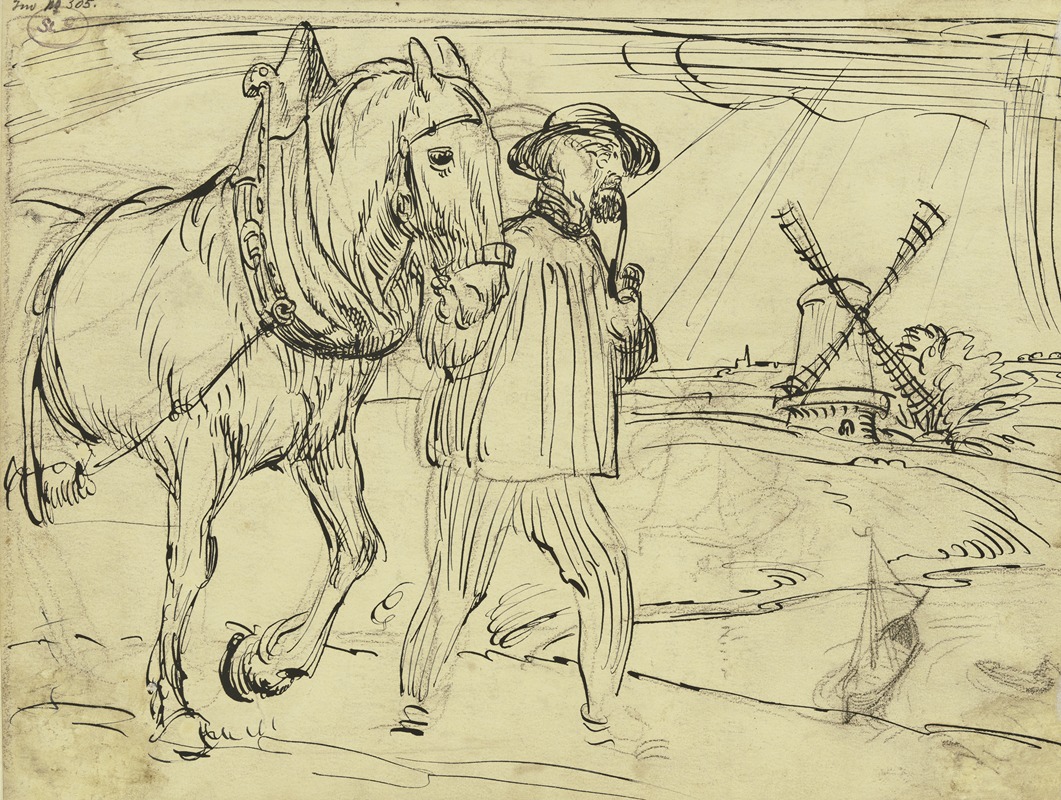 Man and horse by Фриц Бёле — digital art print download