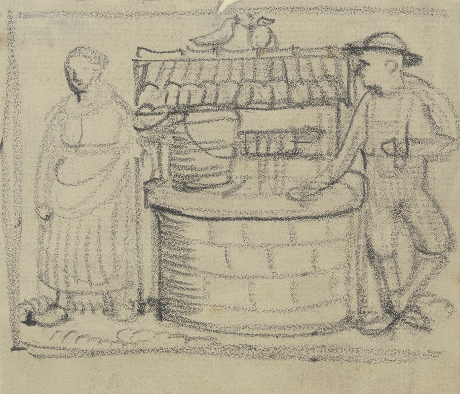 Servant and maid at the well — Фриц Бёле