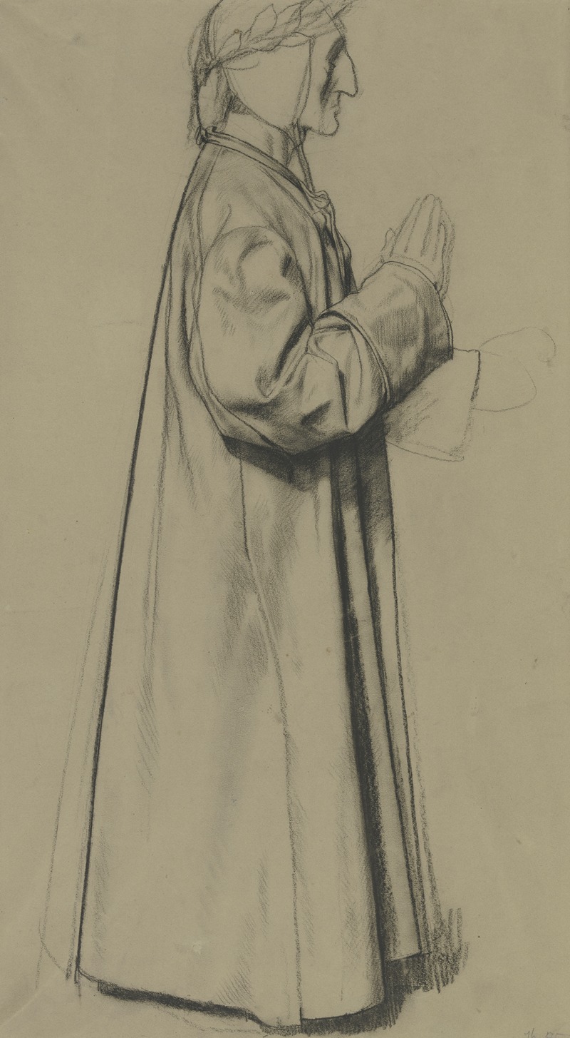 Dante stehend mit Lorbeerkranz by Fritz Boehle — digital art print download