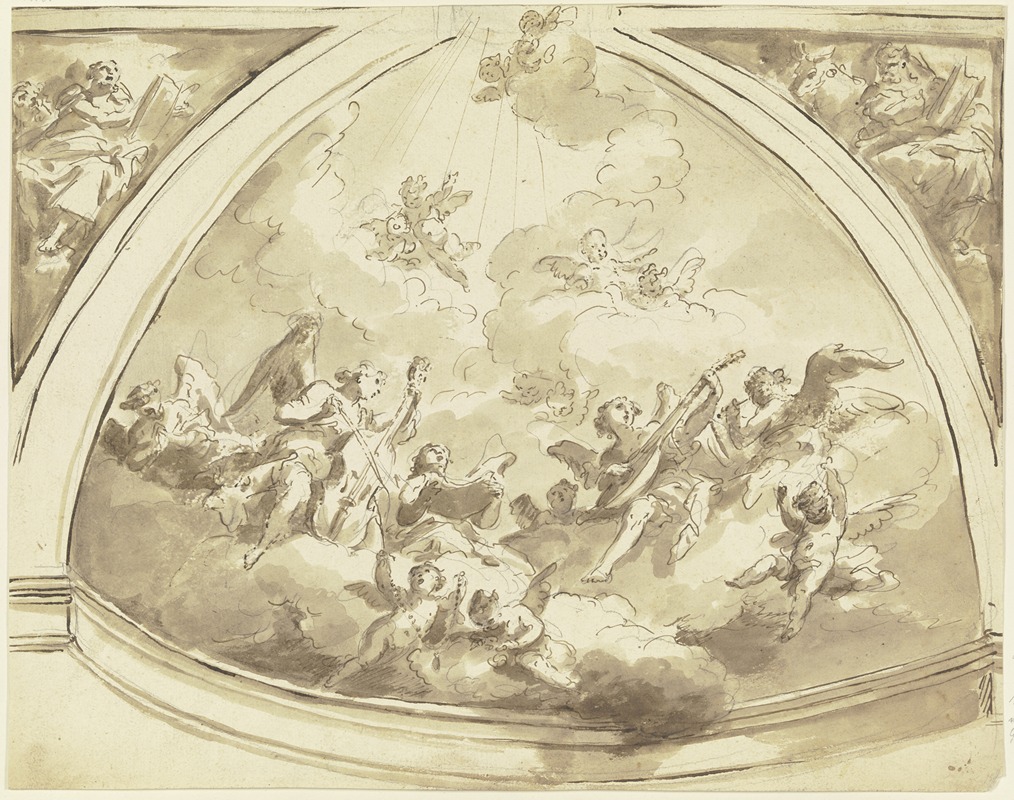 Angels concert by Gaspare Diziani — digital art print download