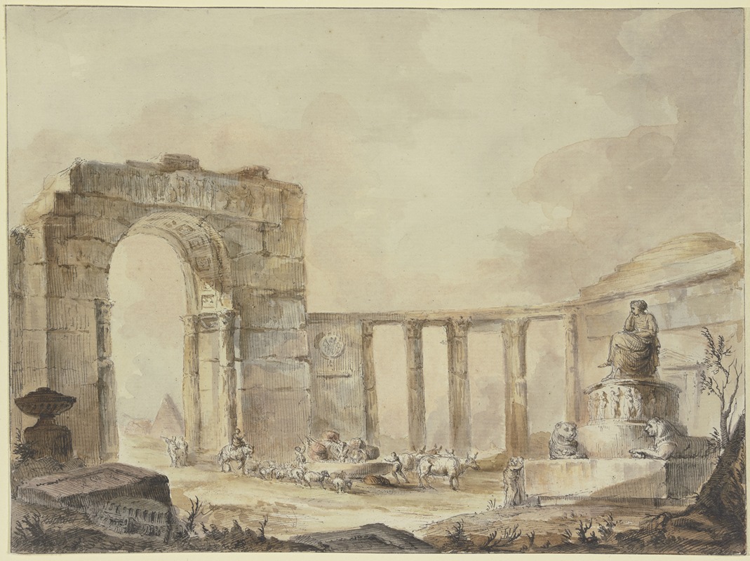 Agrippina's grotto by Georges-François Blondel — digital art print download