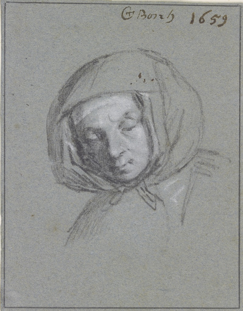 Frauenkopf mit einem Kopftuch — Gerard ter Borch