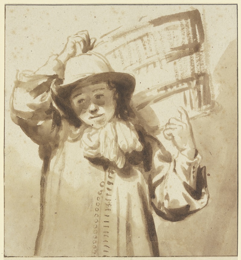 Boy carrying a basket by Гербранд ван ден Эйкхаут — digital art print download