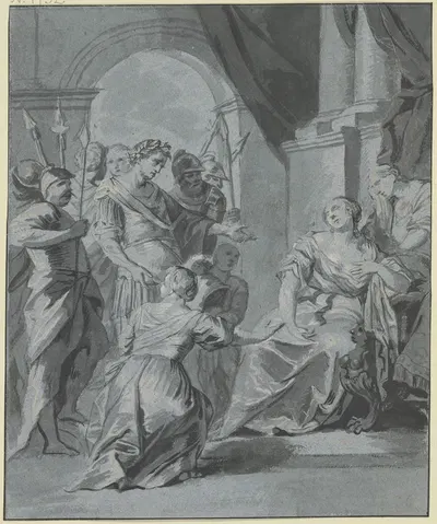 Octavian vor der verzweifelnden Kleopatra by Gottlieb Welté — digital art print download