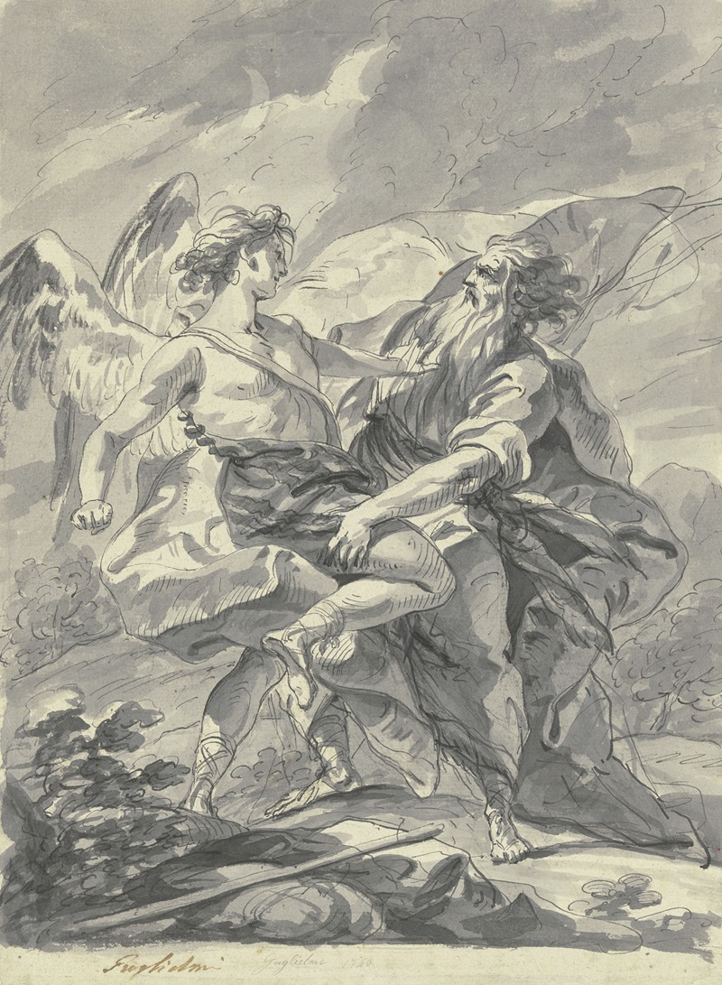 Jakob ringt mit dem Engel by Gregorio Guglielmi, 1760 — digital art print download
