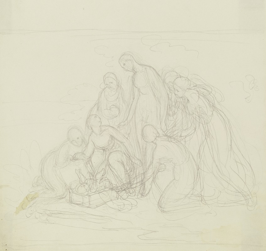 Rescue of Moses. by Gustav Heinrich Naecke — digital art print download