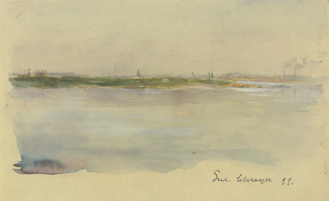 City at the riverside by Густав Шрэгле, 1899 — digital art print download