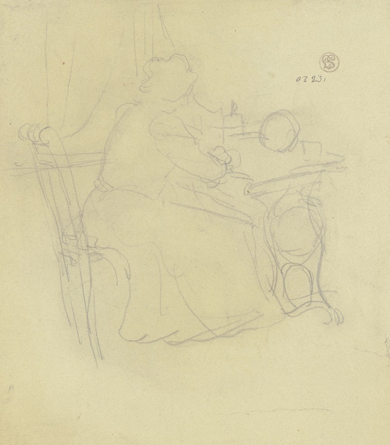 Woman at the sewing machine — Густав Шрэгле