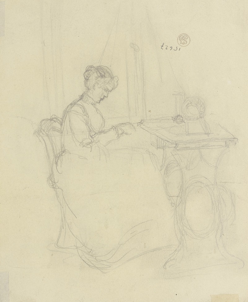 Women in front of a sewing machine — Gustav Schraegle