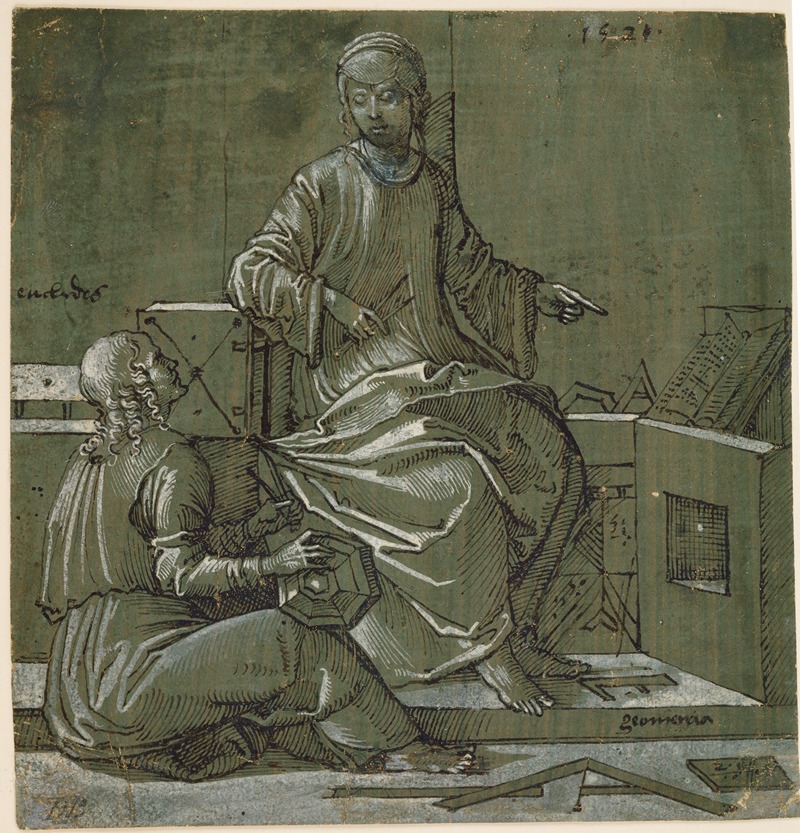 Euclid and the geometry by Hans Brosamer, 1521 — digital art print download