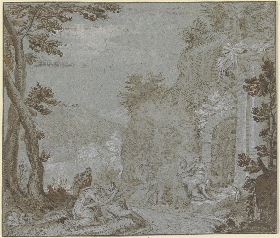 Entdeckung der Schwangerschaft der Callisto — Hans Rottenhammer