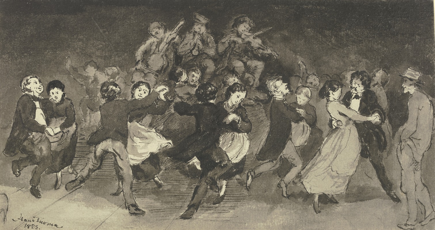 Dancing Couples in an Inn by Ханс Тома, 1873 — digital art print download