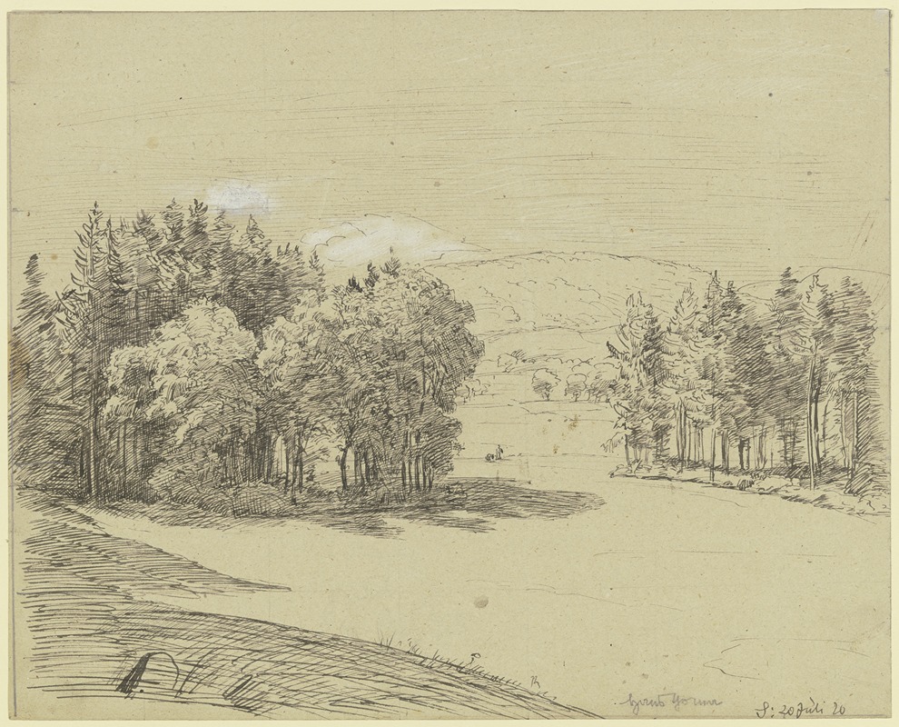 Forest landscape by Ханс Тома, 1920 — digital art print download