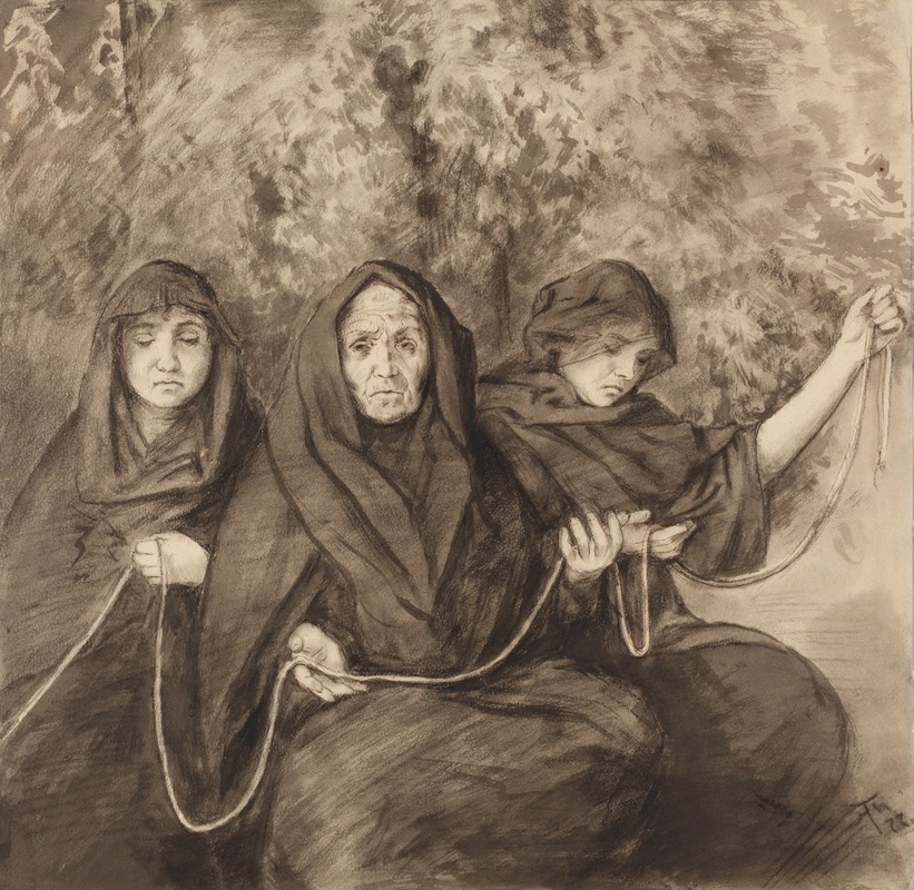 Three Norns by Hans Thoma, 1877 — digital art print download