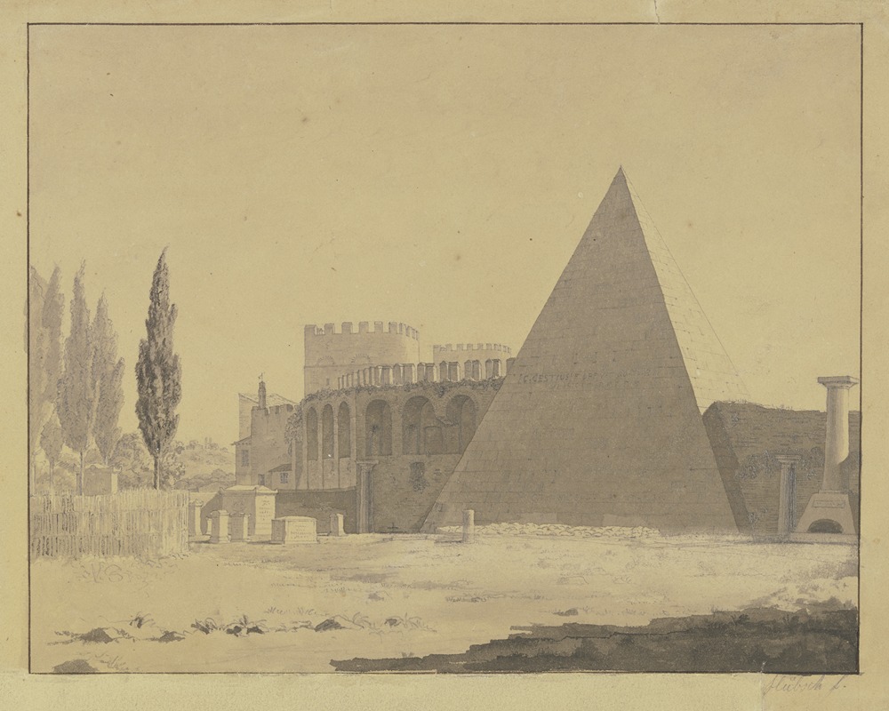 Der protestantische Friedhof bei der Cestiuspyramide in Rom — Heinrich Hübsch
