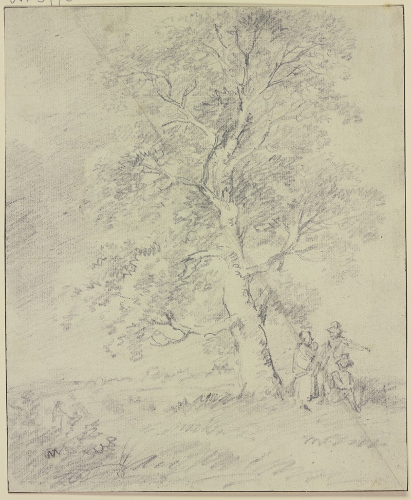Unter einem Baum drei Figuren mit Kleinkind — Hendrik Meyer