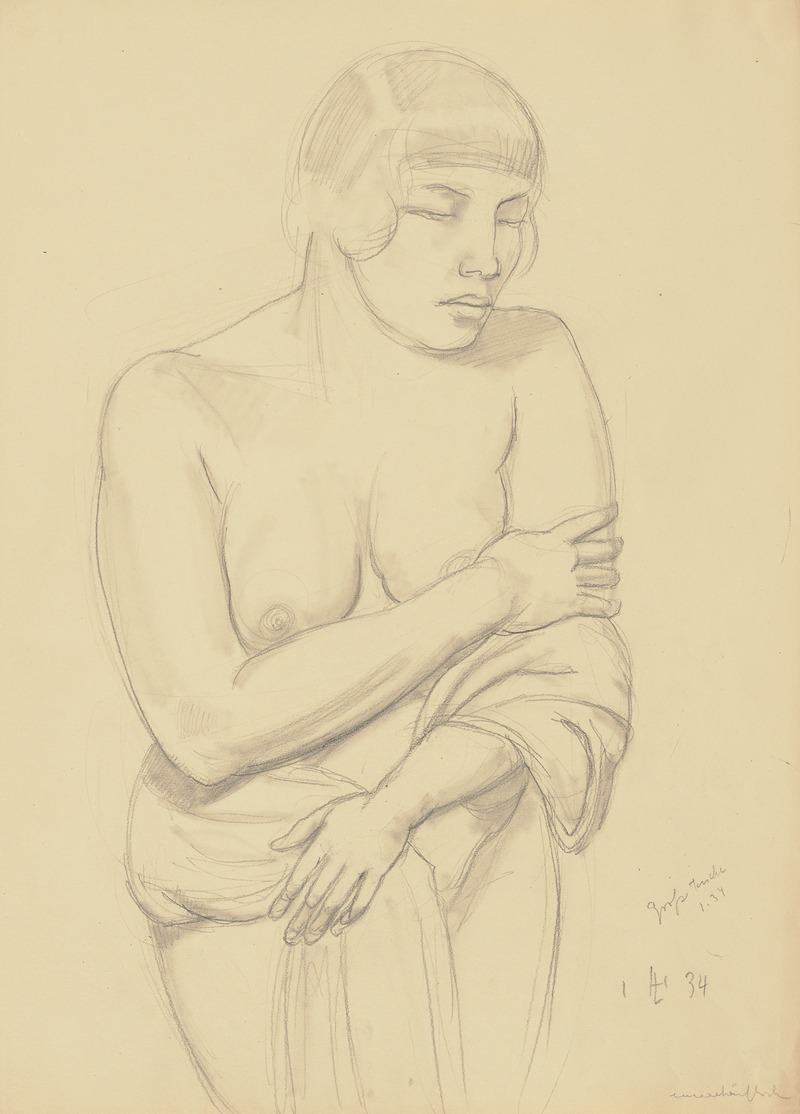 Female nude by Герман Лисманн, 1934 — digital art print download